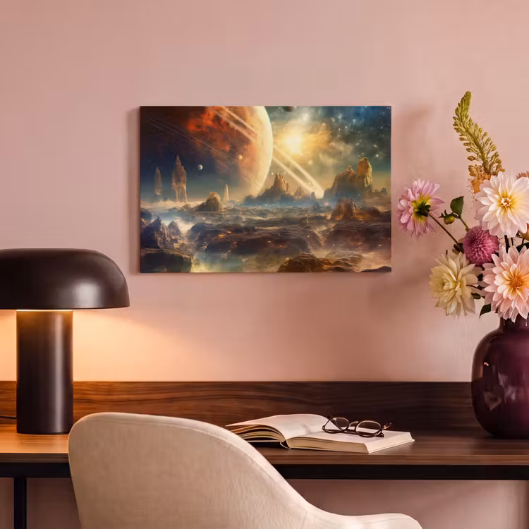 Canvas schilderij - Gebergte - Planeet - Ruimte - Sterren — 4