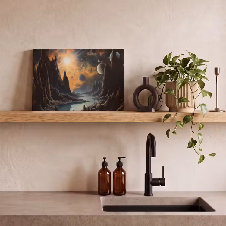 Canvas schilderij - Gebergte - Rafijn - Rivier - Planeten — 3