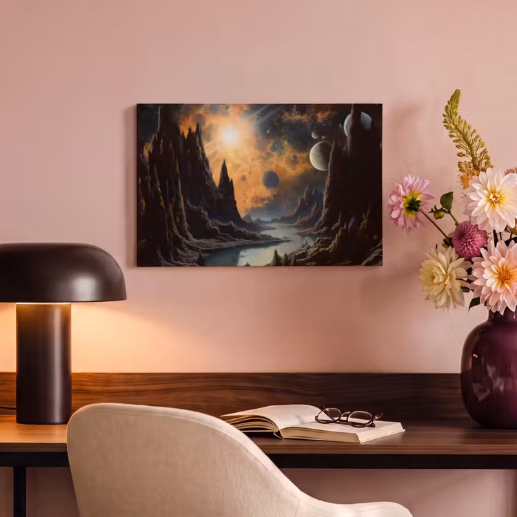 Canvas schilderij - Gebergte - Rafijn - Rivier - Planeten — 4