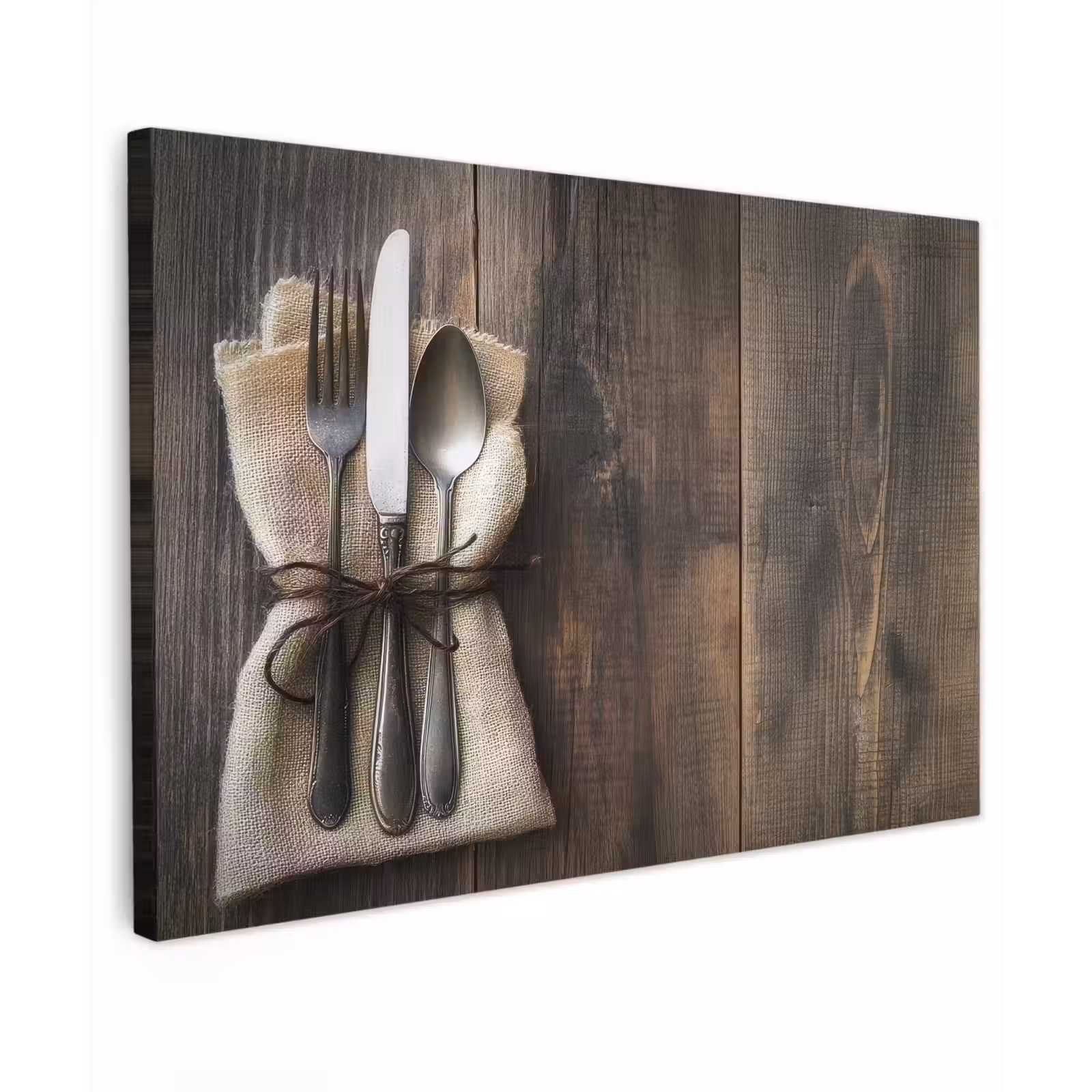 Canvas schilderij - Bestek - Strikje - Zilver — 1