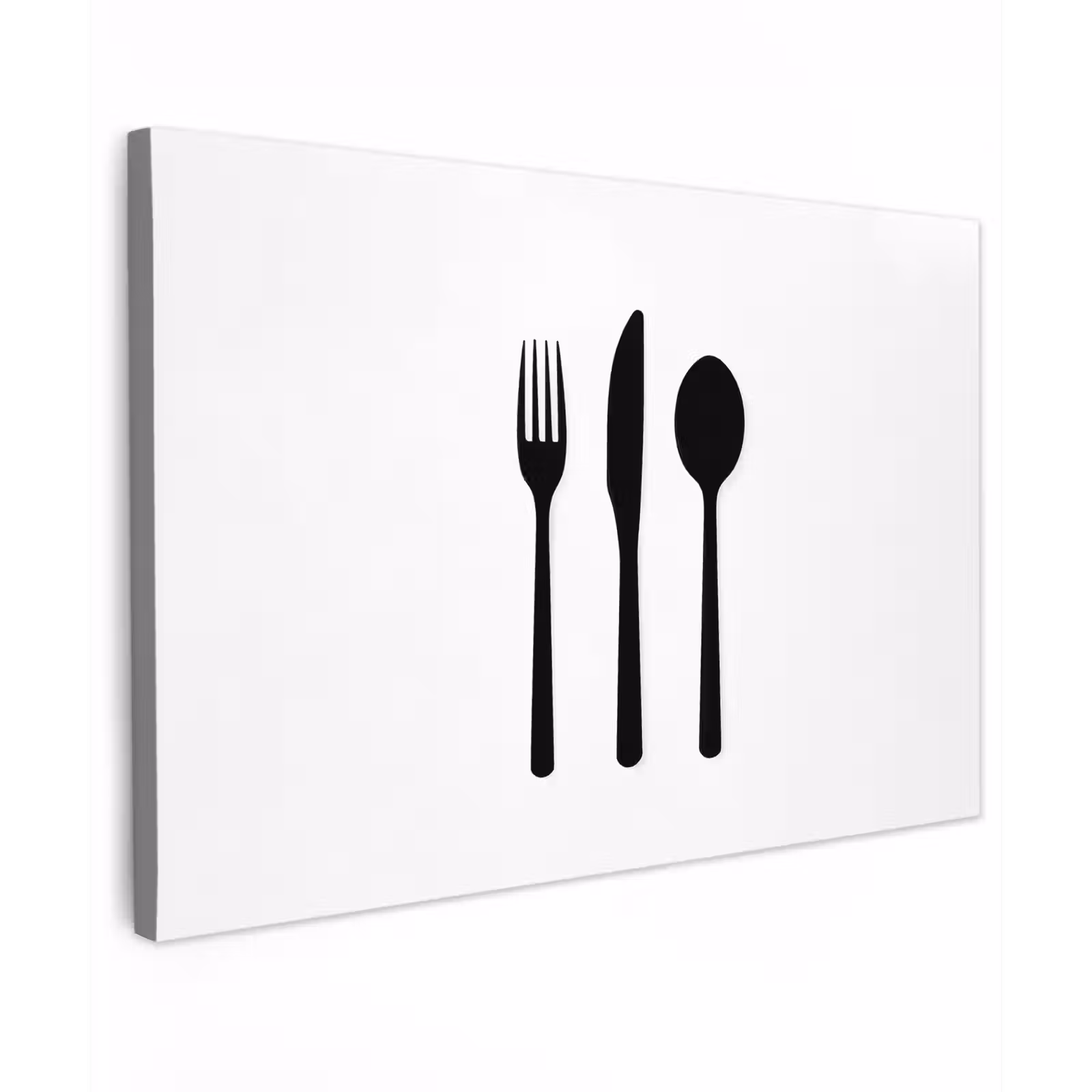 Canvas schilderij - Bestek - Zwart - Simpel — 1