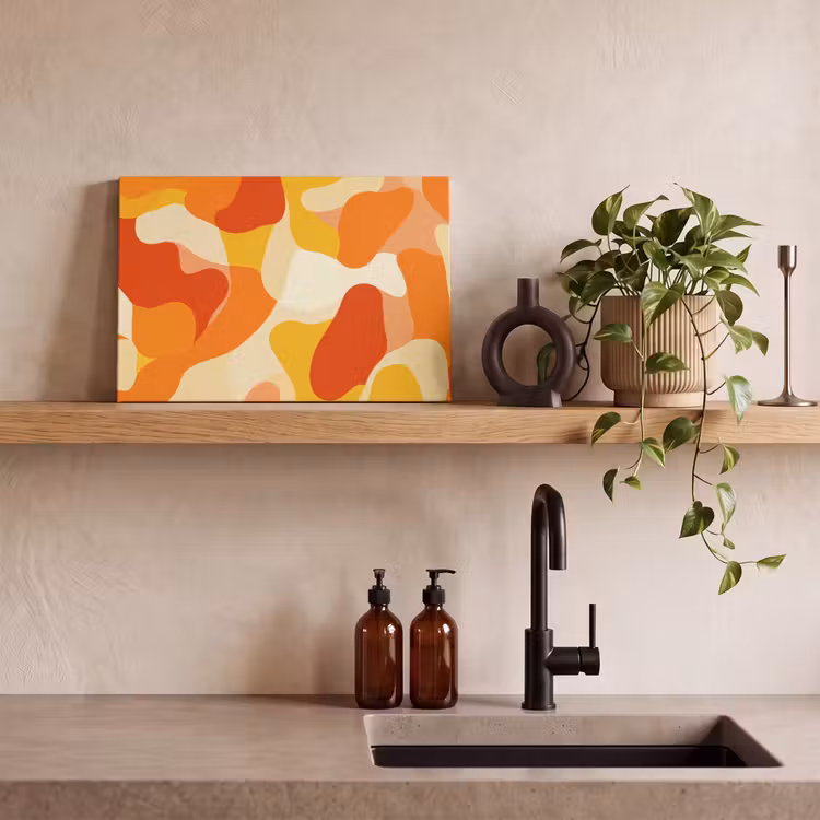 Canvas schilderij - Abstract - Vormen - Oranje — 3