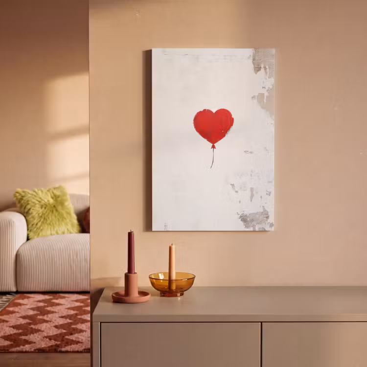Canvas schilderij - Ballon - Rood - Hart — 1