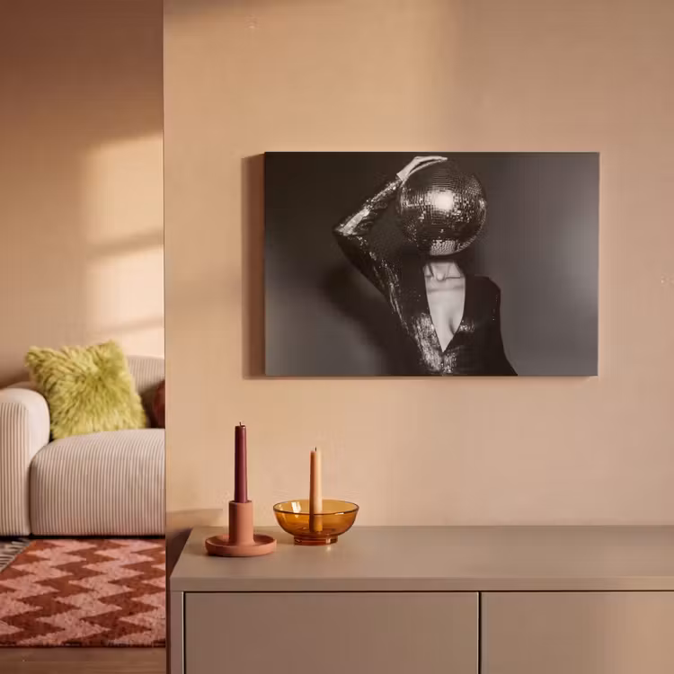 Canvas schilderij - Discobal - Gezicht - Glamour - Zwart — 2