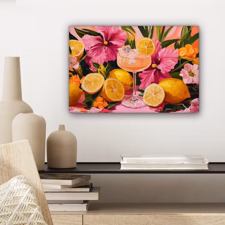 Canvas schilderij - Drink - Bloemen - Yellow — 5