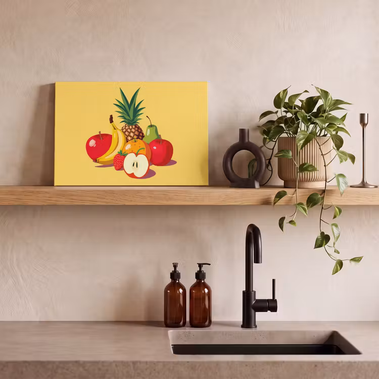 Canvas schilderij - Fruit - Illustratie - Kleurrijk — 3