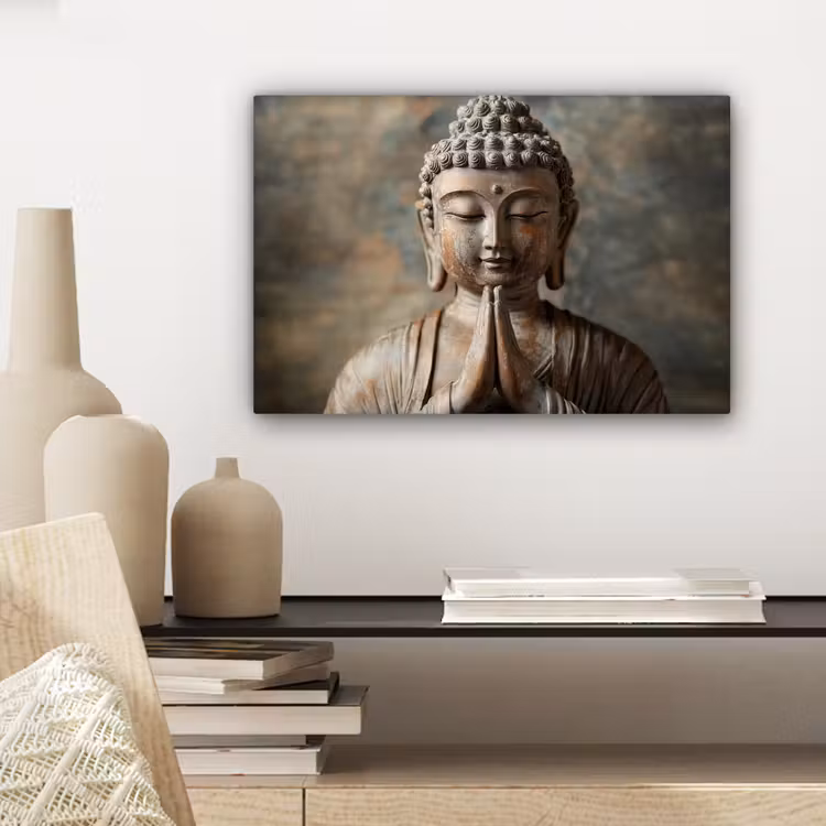 Canvas schilderij - Boedha - Beeld - Bruin - Rust — 5
