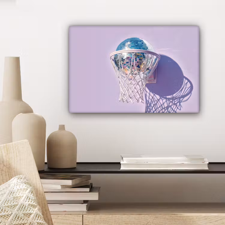 Canvas schilderij - Discobal - Basketbalring - Grafisch — 5