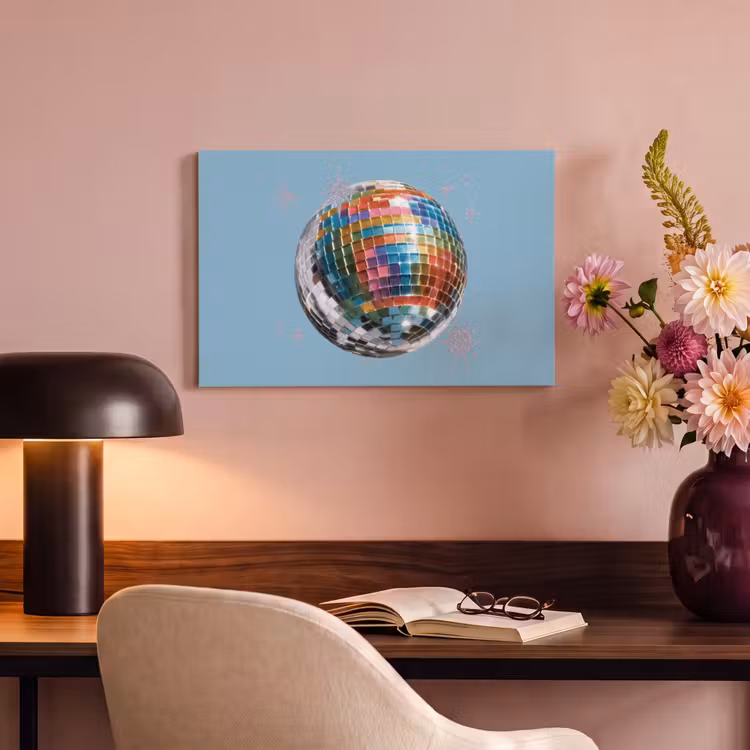 Canvas schilderij - Discobal - Glinsterende sterren - Regenboog — 4