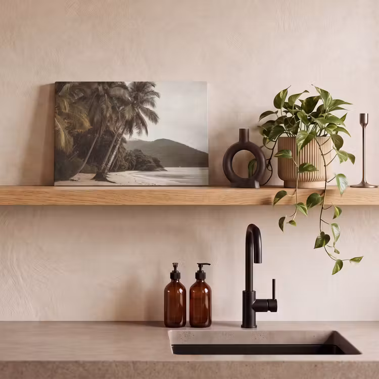 Canvas schilderij - Eiland - Palmboom - Zee — 3