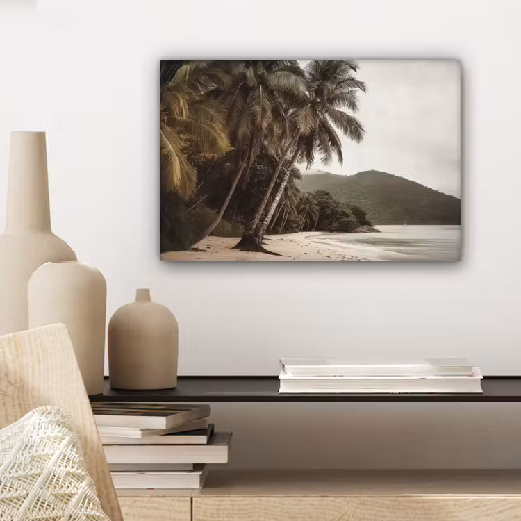 Canvas schilderij - Eiland - Palmboom - Zee — 5