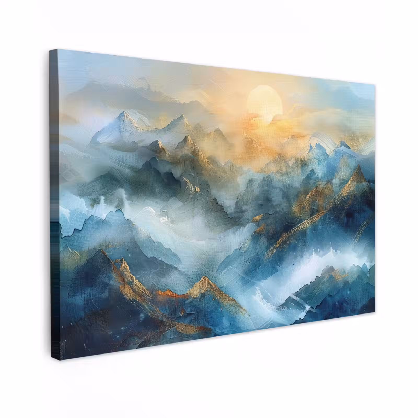 Canvas schilderij - Abstract - Landschap - Bergen - Blauw - Modern — 1