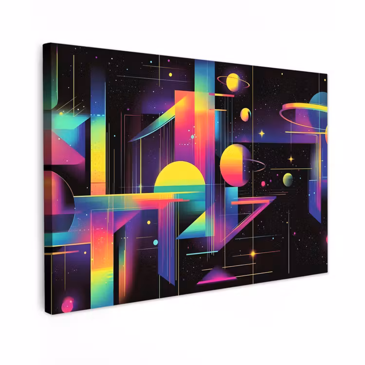 Canvas schilderij - Abstract - Vormen - Kleurrijk - Lijnen — 1