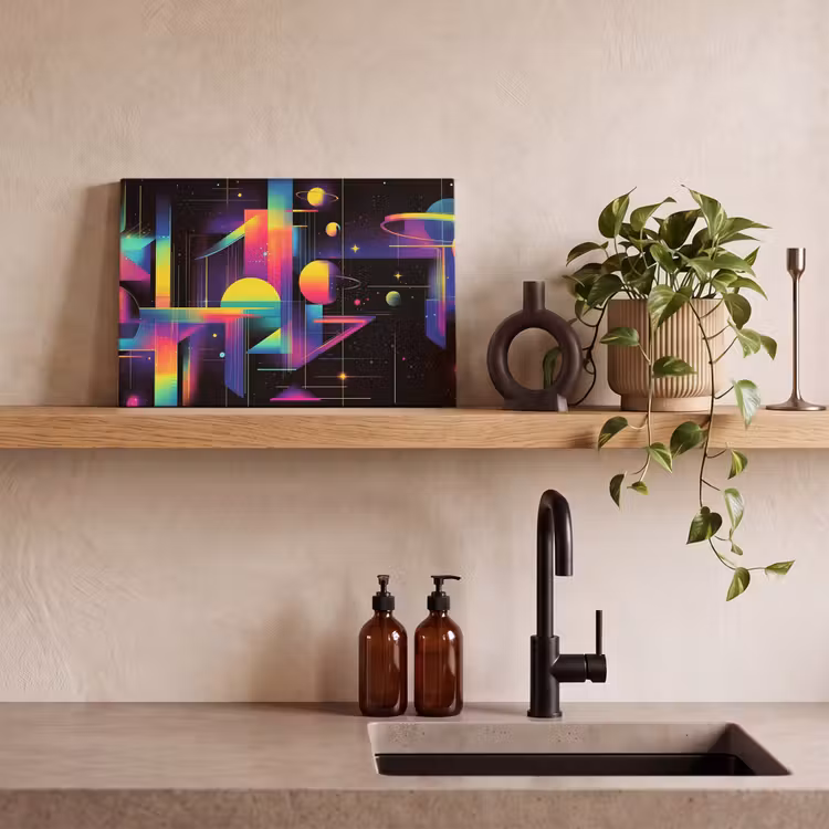 Canvas schilderij - Abstract - Vormen - Kleurrijk - Lijnen — 3