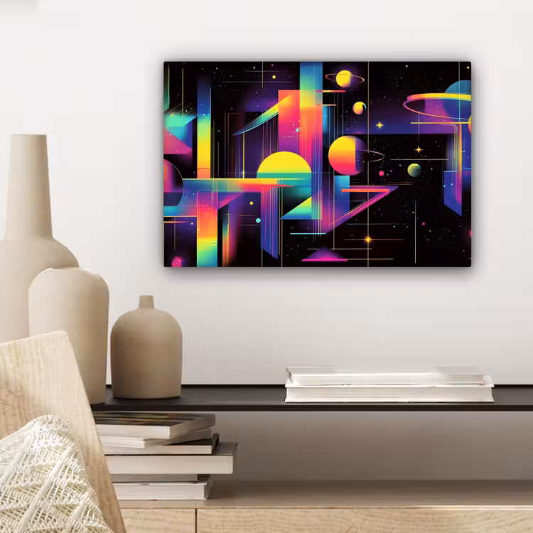 Canvas schilderij - Abstract - Vormen - Kleurrijk - Lijnen — 5