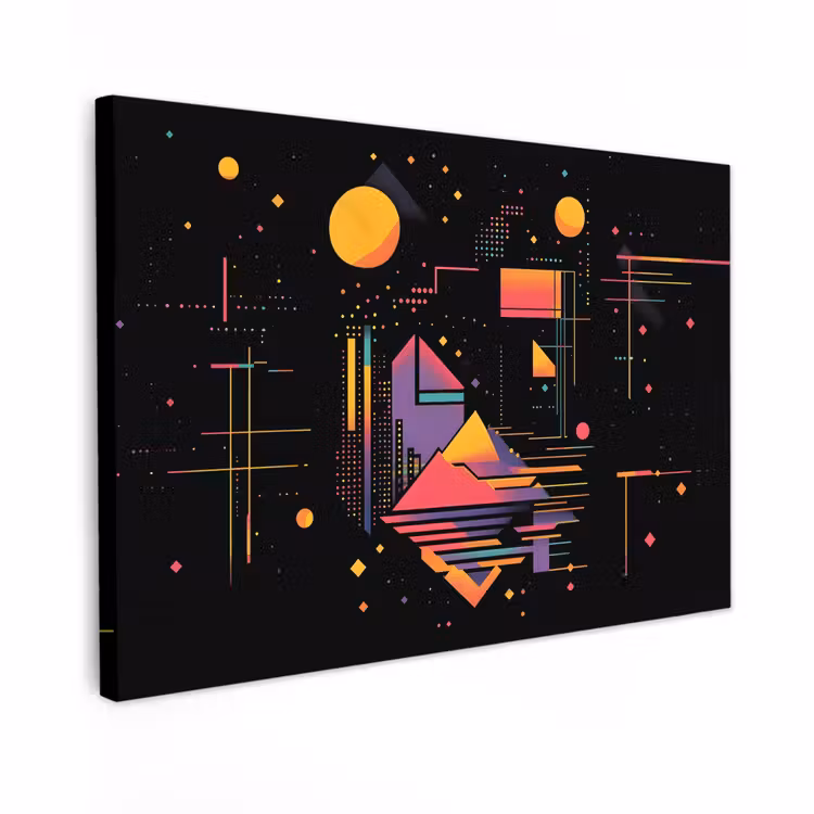 Canvas schilderij - Abstract - Vormen - Lijnen - Kleurrijk — 1