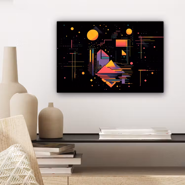 Canvas schilderij - Abstract - Vormen - Lijnen - Kleurrijk — 5