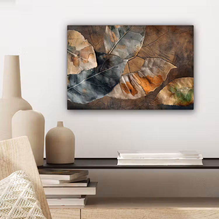 Canvas schilderij - Bladeren - Bruin - Herfst - Natuur — 5