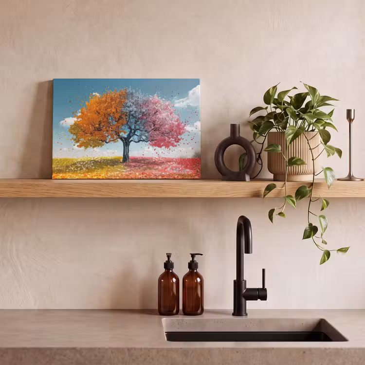 Canvas schilderij - Boom - Kleurrijk - Natuur - Levensboom — 3