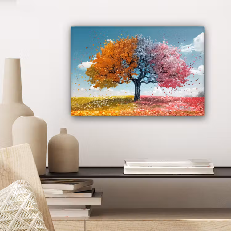Canvas schilderij - Boom - Kleurrijk - Natuur - Levensboom — 5