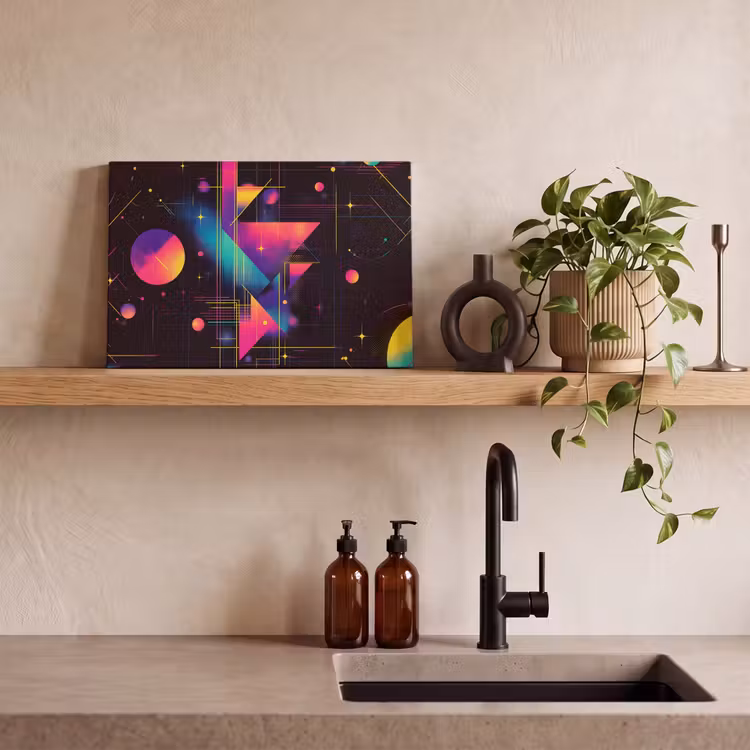 Canvas schilderij - Driehoeken - Cirkels - Abstract - Sterren — 3