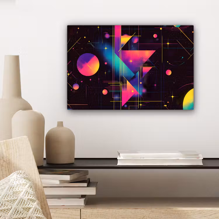 Canvas schilderij - Driehoeken - Cirkels - Abstract - Sterren — 5