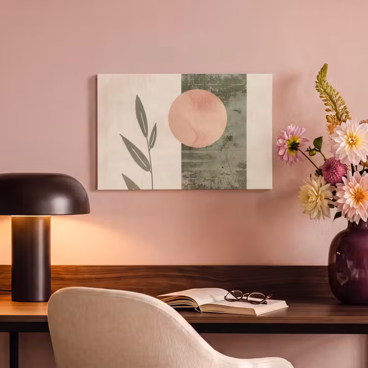 Canvas schilderij - Geometrisch - Roze - Groen - Natuur — 4