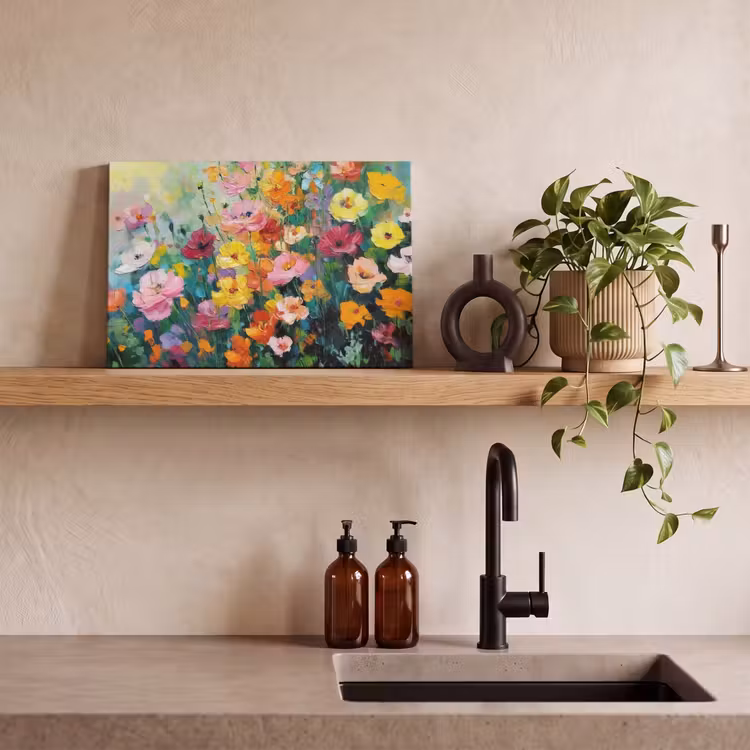Canvas schilderij - Bloemen explosie - Heldere kleuren - Vrolijk — 3