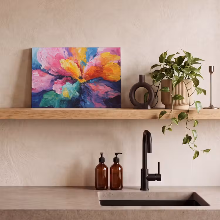 Canvas schilderij - Bloemexplosie - Veelkleurig - Bewegend — 3