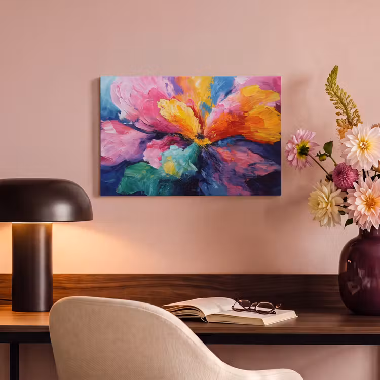 Canvas schilderij - Bloemexplosie - Veelkleurig - Bewegend — 4