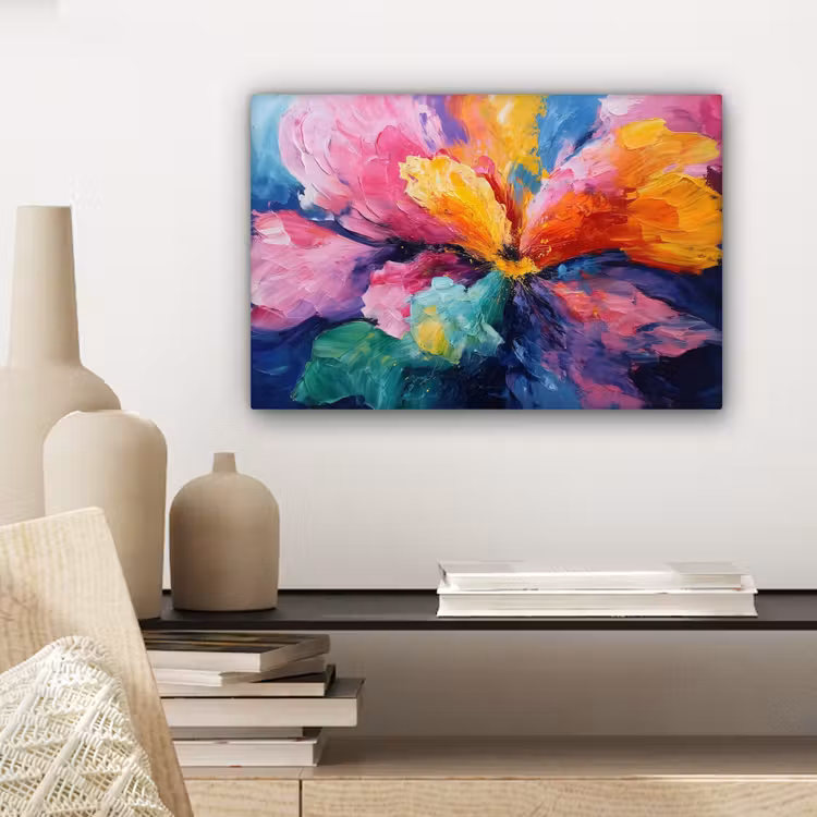 Canvas schilderij - Bloemexplosie - Veelkleurig - Bewegend — 5