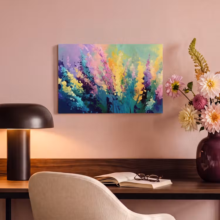 Canvas schilderij - Dromerige - Langgerekte bloemen — 4