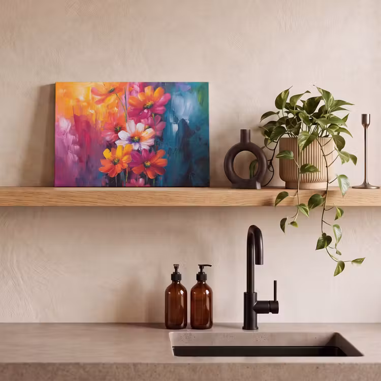 Canvas schilderij - Felle bloemen - Dynamisch - Levendig — 3