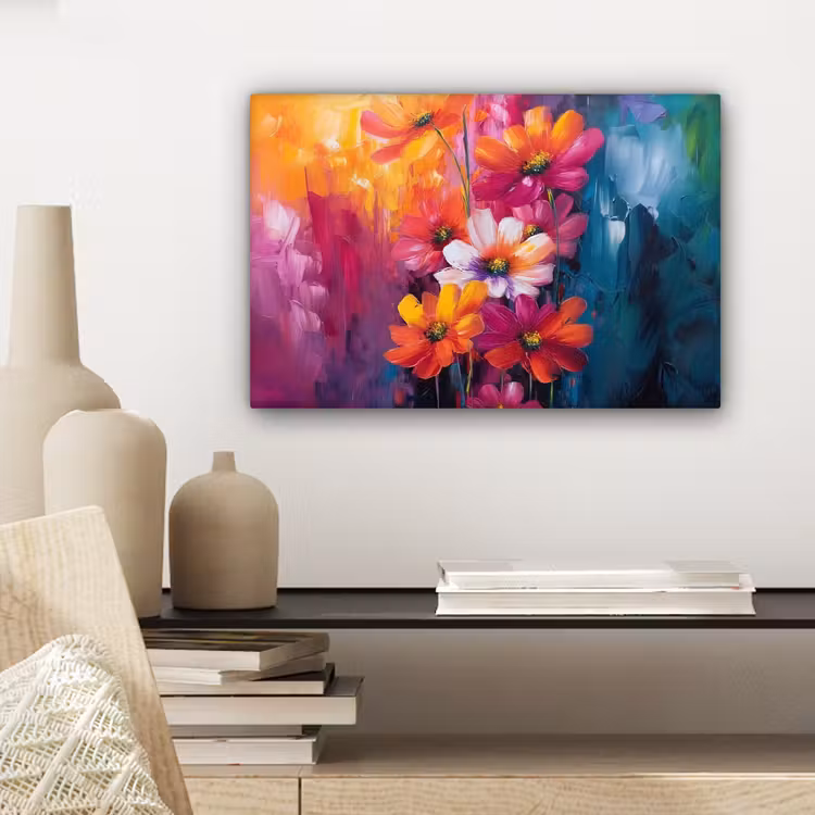 Canvas schilderij - Felle bloemen - Dynamisch - Levendig — 5