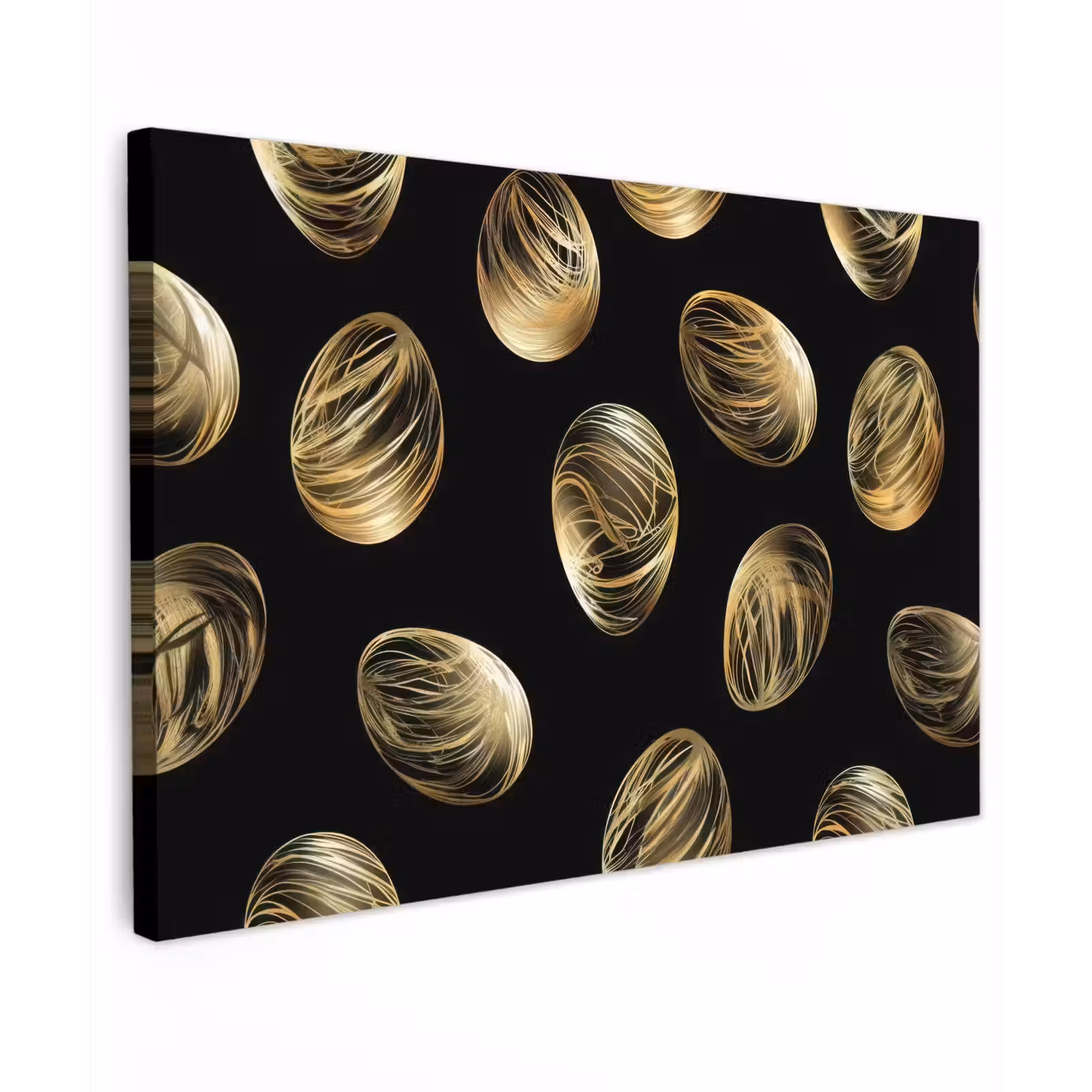 Canvas schilderij - Eieren - Goud - Patroon — 1