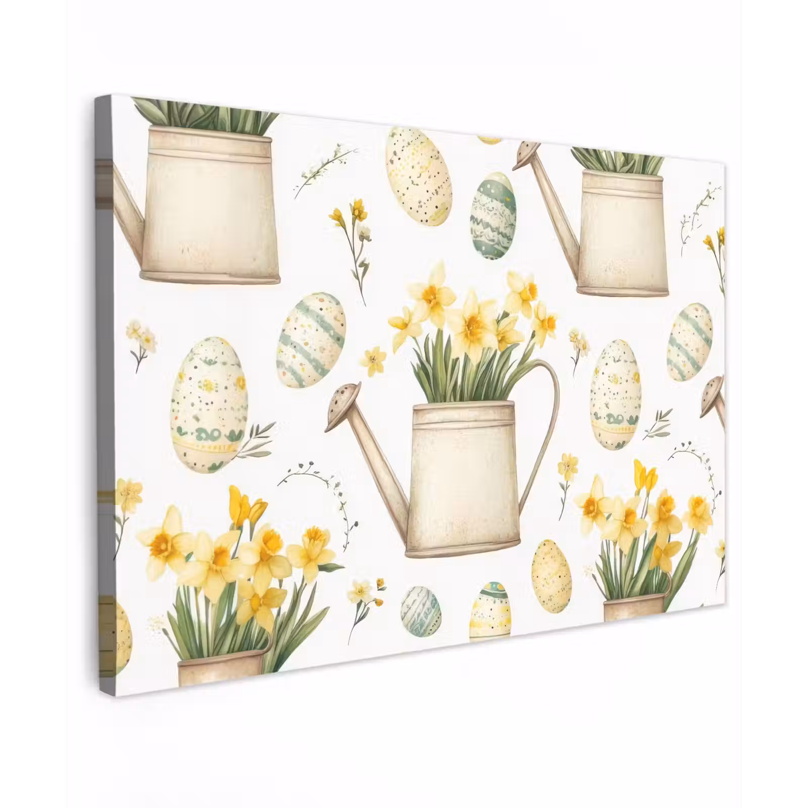 Canvas schilderij - Gieter - Bloemen - Eieren — 1