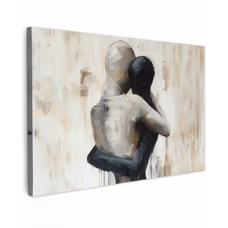 Canvas schilderij - Abstract - Kunst - Mensen - Beige — 1