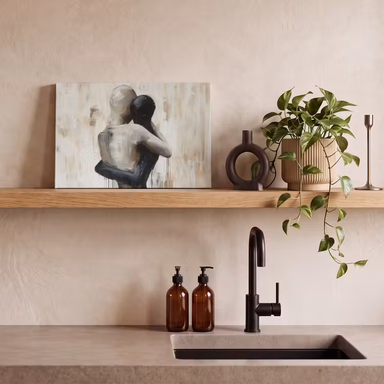 Canvas schilderij - Abstract - Kunst - Mensen - Beige — 3