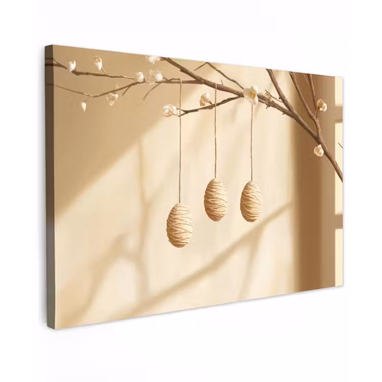 Canvas schilderij - Beige - Paastak - Eieren — 1