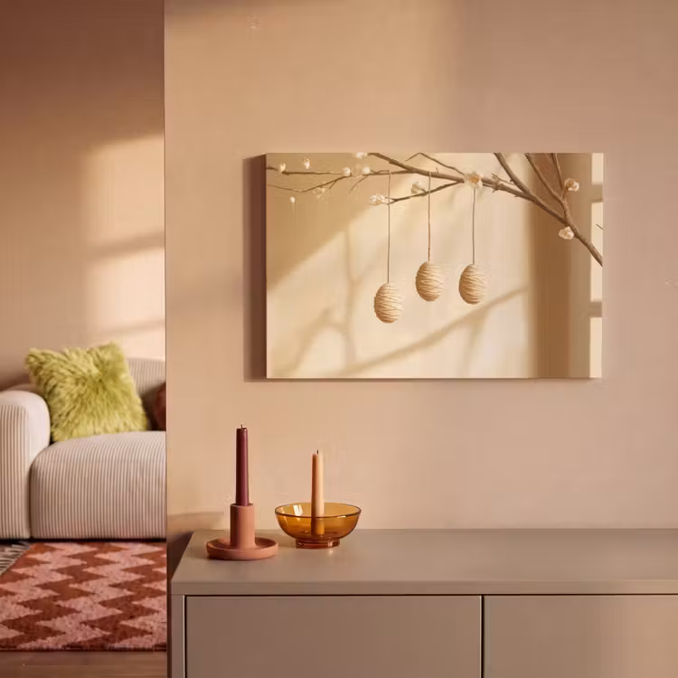 Canvas schilderij - Beige - Paastak - Eieren — 2
