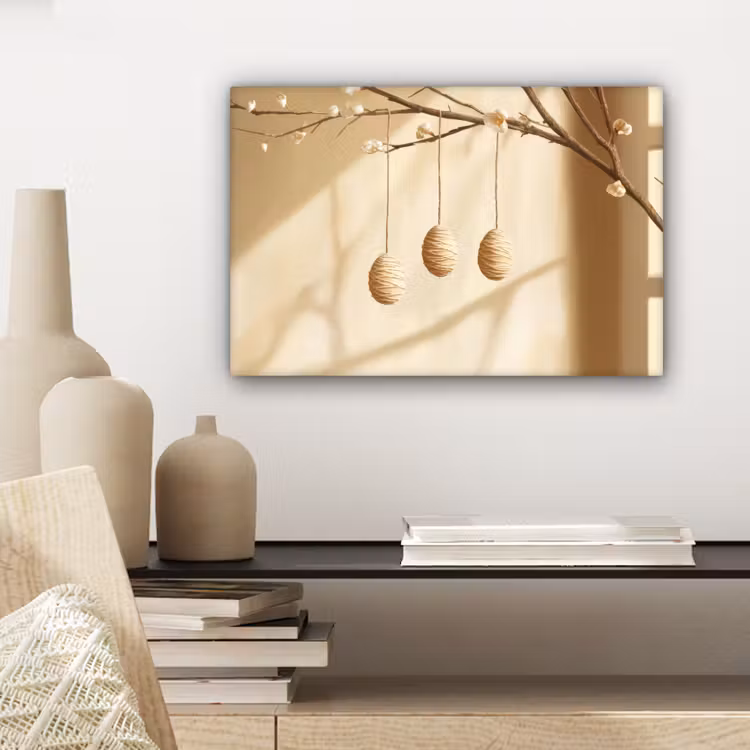 Canvas schilderij - Beige - Paastak - Eieren — 5