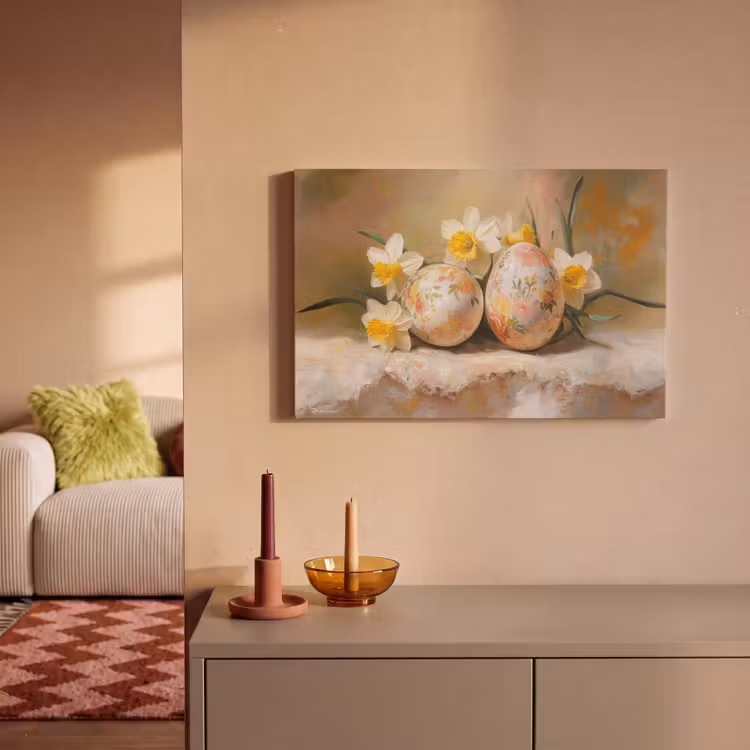 Canvas schilderij - Bloemen - Eieren - Geschilderd — 2