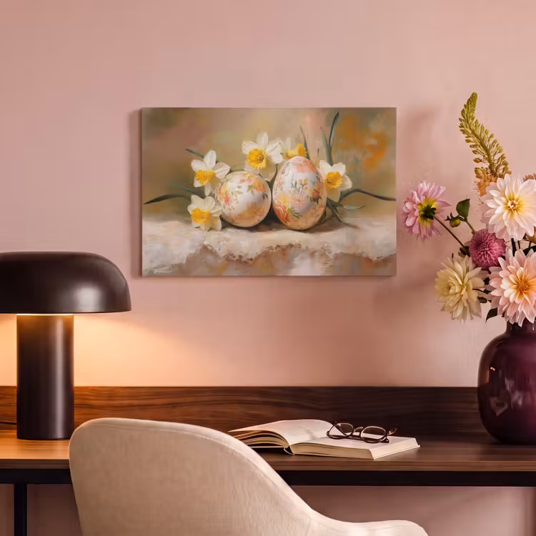 Canvas schilderij - Bloemen - Eieren - Geschilderd — 4