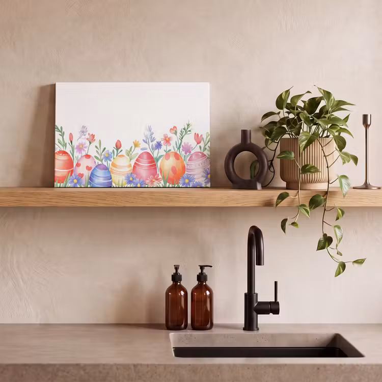 Canvas schilderij - Bloementuin - Kleurrijk - Eieren — 3