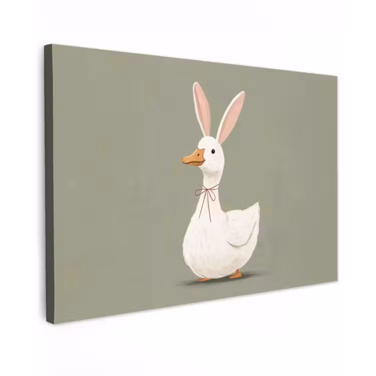 Canvas schilderij - Eend - Konijnoren - Grijs — 1