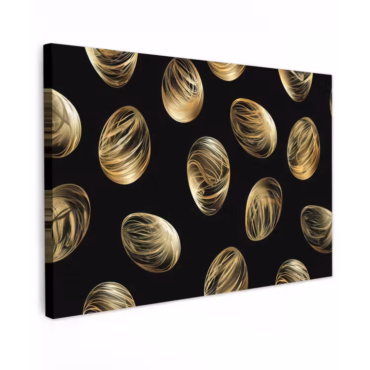 Canvas schilderij - Eieren - Goud - Patroon — 1