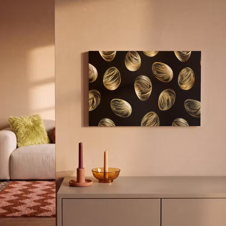 Canvas schilderij - Eieren - Goud - Patroon — 2