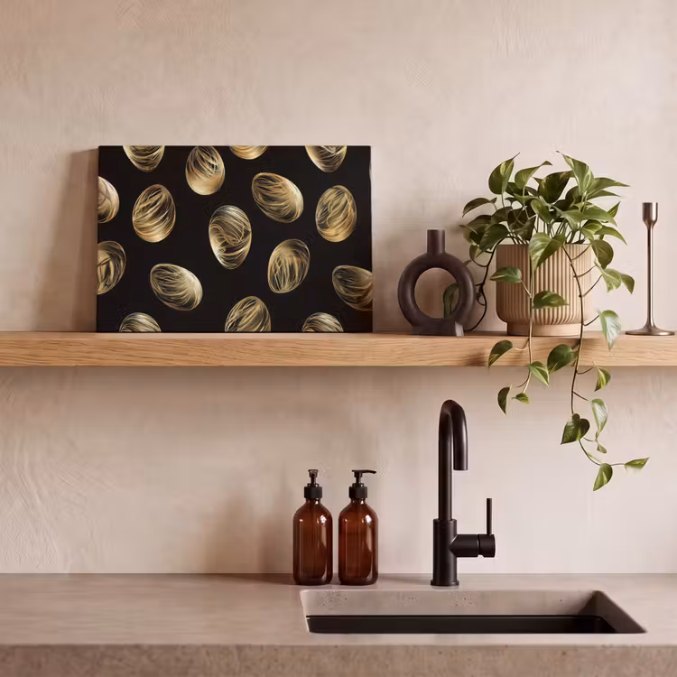 Canvas schilderij - Eieren - Goud - Patroon — 3