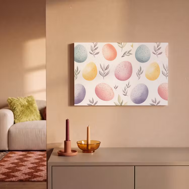 Canvas schilderij - Eieren - Kleurrijk - Patroon — 2