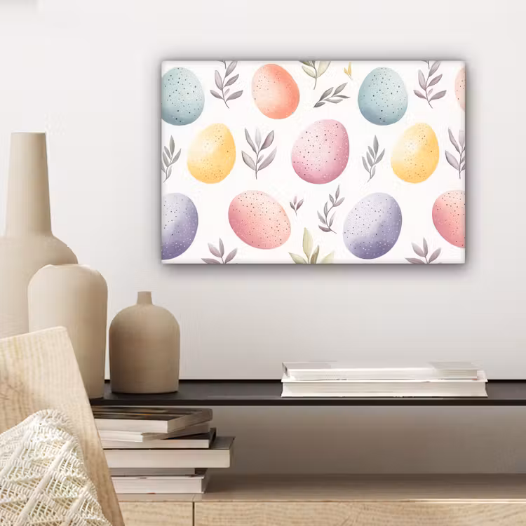 Canvas schilderij - Eieren - Kleurrijk - Patroon — 5